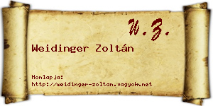 Weidinger Zoltán névjegykártya